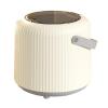 Bathroom trash can Small Desktop Trash Can with Press Type Lid, Round Countertop Wastebasket with Inner Bucket and Handle for Coffee Table, Nightstand, Vanity Top Kitchen Trash Can(Cream White) view 1