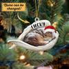 Australian Shepherd Sleeping Angel Christmas Flat Acrylic Ornament - Memorial Gift, Custom Name, Personalized Tree Decor for Dog Lovers view 2