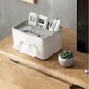 Multifunctional Tissue Box, Multifunctional Tissue Storage Box Cover With Phone Holder, Multifunctional Tissue Box Holder, Multifunctional Tissue Box Organizer, Tissue Box Cover (Grey) view 4