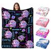 FUNAO Custom Baby Blanket with Name Personalized Blanket for Baby Girls Boys Purple Flower Customized Kids Blankets Throw Christmas Birthday Newborns Anniversary for Adult Women Men view 1