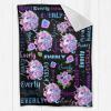 FUNAO Custom Baby Blanket with Name Personalized Blanket for Baby Girls Boys Purple Flower Customized Kids Blankets Throw Christmas Birthday Newborns Anniversary for Adult Women Men view 3