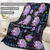 FUNAO Custom Baby Blanket with Name Personalized Blanket for Baby Girls Boys Purple Flower Customized Kids Blankets Throw Christmas Birthday Newborns Anniversary for Adult Women Men view 4