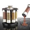 KitchenArt Spice Rack, Elite Auto-Measure Plastic Spice Carousel, 8 Spice Jars, Silver view 4