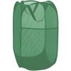 BATTOO Deluxe Strong Mesh Pop up Laundry Hamper Basket with Side Pocket for Laundry Room, Bathroom, Kids Room, College Dorm or Travel Green view 1
