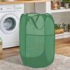BATTOO Deluxe Strong Mesh Pop up Laundry Hamper Basket with Side Pocket for Laundry Room, Bathroom, Kids Room, College Dorm or Travel Green view 3