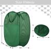 BATTOO Deluxe Strong Mesh Pop up Laundry Hamper Basket with Side Pocket for Laundry Room, Bathroom, Kids Room, College Dorm or Travel Green view 4