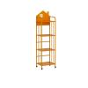 Bustards Bookshelf Simple Removable Iron Bookshelf with Wheels for Reading Area, Bag Storage Rack, Floor-Standing Picture Book Storage Bookcase Big Bookshelf(Orange,L) view 1