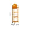 Bustards Bookshelf Simple Removable Iron Bookshelf with Wheels for Reading Area, Bag Storage Rack, Floor-Standing Picture Book Storage Bookcase Big Bookshelf(Orange,L) view 2