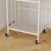 Bustards Bookshelf Simple Removable Iron Bookshelf with Wheels for Reading Area, Bag Storage Rack, Floor-Standing Picture Book Storage Bookcase Big Bookshelf(Orange,L) view 3
