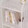 Bustards Bookshelf Simple Removable Iron Bookshelf with Wheels for Reading Area, Bag Storage Rack, Floor-Standing Picture Book Storage Bookcase Big Bookshelf(Orange,L) view 4