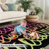 2x4 Runner Rug Neon Gradient Lines Rugs for Entryway, Irregular Personalized Text Washable Kitchen Rugs Soft Non Slip Anti Fatigue for Sink Laundry Indoor Hallways view 4