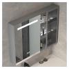 HXFAAFXH Medicine Cabinet with Lights,Bathroom Wall Cabinet with Shelf,Medicine Cabinet Organizer with Defogger,Aluminum Frame Bathroom Mirror Wall Mounted Medicine Cabinet(Gray,95x68x13cm) view 1