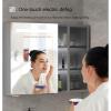 HXFAAFXH Medicine Cabinet with Lights,Bathroom Wall Cabinet with Shelf,Medicine Cabinet Organizer with Defogger,Aluminum Frame Bathroom Mirror Wall Mounted Medicine Cabinet(Gray,95x68x13cm) view 3