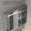 HXFAAFXH Medicine Cabinet with Lights,Bathroom Wall Cabinet with Shelf,Medicine Cabinet Organizer with Defogger,Aluminum Frame Bathroom Mirror Wall Mounted Medicine Cabinet(Gray,95x68x13cm) view 4