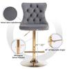 Swivel Counter Height Bar Stools Set of 4, Gray Kitchen Island Barstools, Velvet Adjustable Bar Height Stool Chairs, Tufted Back, Gold Metal Base, Sillas para Barra de Cocina (Grey, Velvet, 4 Pcs) view 4