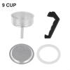 Espresso Coffee Moka Pot Replacement Parts Set Include Handle Funnel Filter Gasket Seal (9 Cup) view 3