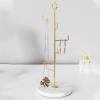 Jewelry rack, Jewelry storage rack, Jewelry box Jewellery Stand,Jewelry Stand Display Necklace Holder Plated Metal Tabletop Jewelry Organizer Tower for Hanging Pendant Earring Bracelet Rings, Gold Jew view 3