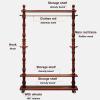 Yclty Wooden Clothes Shoe Rack Coat Stand, Garment Hanging Rail On Wheels, Heavy Duty Bedroom Garment Rack with 3 Shelves and Hooks for Coats Hats Scarf Jacket Dresses(White,120cm) view 2