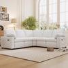 Hlcodca Modular Sectional Sofa Couch with Power Recliner Chair for Living Room, Convertible L- Shaped Sofa Couch with USB Charge Ports and Two Storage Drawers, for Home Office Theater (Beige-ss) view 3