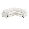 Hlcodca Modular Sectional Sofa Couch with Power Recliner Chair for Living Room, Convertible L- Shaped Sofa Couch with USB Charge Ports and Two Storage Drawers, for Home Office Theater (Beige-ss) view 4