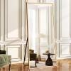 GlasFlength 70"x31" Oversized Standing Mirror with Stand, Free-Standing Leaning Wall-Mounted Body Mirror for Living Room, Bedroom & Cloakroom, Gold view 1