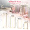 Eleeferri 4pcs Metal Flower Stand for Table Centerpiece, Wedding Centerpieces Gold Vases, 16nch/234nch/31inch/39inch Geometric Flower Display Rack Metal Vase Column Stand Vases for Party Decorations view 3