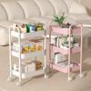 HTBNFYY 3 Tiers Rolling Cart Storage Drawers on Wheels Book Trolley Bathroom Storage Drawers Kitchen Trolley,2 view 2