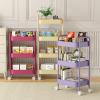 HTBNFYY 3 Tiers Rolling Cart Storage Drawers on Wheels Book Trolley Bathroom Storage Drawers Kitchen Trolley,2 view 3