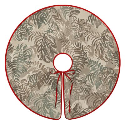 Christmas Tree Skirt 48 Inches Christmas Tree Mat Fern Pattern Tree Skirt Double-Sided Christmas Decor Xmas Tree Skirt Christmas Tree Decoration Mat for New Year