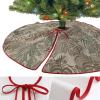 Christmas Tree Skirt 48 Inches Christmas Tree Mat Fern Pattern Tree Skirt Double-Sided Christmas Decor Xmas Tree Skirt Christmas Tree Decoration Mat for New Year view 3
