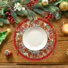 Artoid Mode Green Gingerbread Candy Cane Christmas Round Placemats Set of 4, 14 Inch Winter Round Table Mats for Dining Decoration view 2