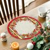 Artoid Mode Green Gingerbread Candy Cane Christmas Round Placemats Set of 4, 14 Inch Winter Round Table Mats for Dining Decoration view 3