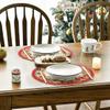 Artoid Mode Green Gingerbread Candy Cane Christmas Round Placemats Set of 4, 14 Inch Winter Round Table Mats for Dining Decoration view 4