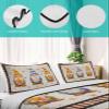 Quilt Set Full,Fall Thanksgiving Plants Gnome Summer Bedding Sets Lightweight Soft Bedspread Coverlet Set,Watercolor Maple Leaf Pumpkin on Boho Stripes 3 Pieces Bedding Set(1 Quilt, 2 Pillow Shams) view 4