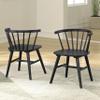 Furniture of America Aberma Mid-Century Modern Solid Wood Side Chairs Set of 2 with Spindle Back and Molded Seats, Shaker Legs Accent Seating for Dining Room, Home Kitchen, Black view 1