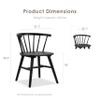 Furniture of America Aberma Mid-Century Modern Solid Wood Side Chairs Set of 2 with Spindle Back and Molded Seats, Shaker Legs Accent Seating for Dining Room, Home Kitchen, Black view 2