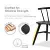Furniture of America Aberma Mid-Century Modern Solid Wood Side Chairs Set of 2 with Spindle Back and Molded Seats, Shaker Legs Accent Seating for Dining Room, Home Kitchen, Black view 4