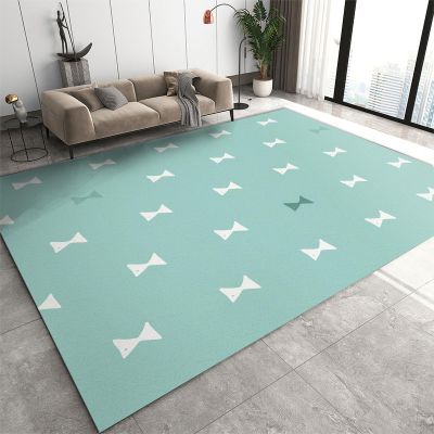 3x4 Rugs for Entryway Cute Cartoon Bow Low Pile Area Rug, Mint Green Creative Geometry Kids Bedroom Rug Soft for Coffee Shop Living Room Under Table Game Room