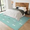 3x4 Rugs for Entryway Cute Cartoon Bow Low Pile Area Rug, Mint Green Creative Geometry Kids Bedroom Rug Soft for Coffee Shop Living Room Under Table Game Room view 3