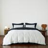 YuHeGuoJi Black White Duvet Cover King 100% Egyptian Cotton 3 Pcs Set 1 Black Wide Trim Duvet Cover with Zipper Ties 2 Pillow Shams Hotel Collection Double Sided Solid Color Bedding Set Soft view 1