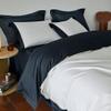 YuHeGuoJi Black White Duvet Cover King 100% Egyptian Cotton 3 Pcs Set 1 Black Wide Trim Duvet Cover with Zipper Ties 2 Pillow Shams Hotel Collection Double Sided Solid Color Bedding Set Soft view 2