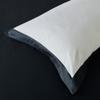 YuHeGuoJi Black White Duvet Cover King 100% Egyptian Cotton 3 Pcs Set 1 Black Wide Trim Duvet Cover with Zipper Ties 2 Pillow Shams Hotel Collection Double Sided Solid Color Bedding Set Soft view 3