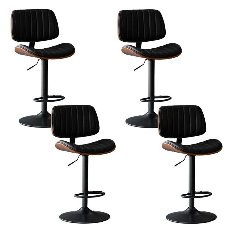 CraftThink Counter Stool, Upholstered Barstools Swivel Cafe Bar Stool with Adjustable Counter Height for Indoor Shop bar Home- Set of 4 Bar Stool (22.5"-30.5" H) Black