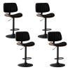 CraftThink Counter Stool, Upholstered Barstools Swivel Cafe Bar Stool with Adjustable Counter Height for Indoor Shop bar Home- Set of 4 Bar Stool (22.5"-30.5" H) Black view 1