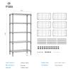 M MZG 1250 lbs 5 Tier Shelf Metal Storage Shelves Shelving Wire Rack Heavy Duty Closet Organizers for Garage Kitchen Bathroom Laundry Chrome 13.8" D x 29.5" W x 59.5" H view 3