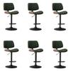 CraftThink Counter Stool, Upholstered Barstools Swivel Cafe Bar Stool with Adjustable Counter Height for Indoor Shop bar Home- Set of 6 Bar Stool (22.5"-30.5" H) Blackish Green view 1