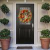 2024 Artificial Fall Peony and Pumpkin Wreath, Durable Year-Round Farmhouse Wreath - for Front Door, Rustic Fall Door Wreath with Pumpkin Berry Mixed Leaves for Thanksgiving, Halloween view 2
