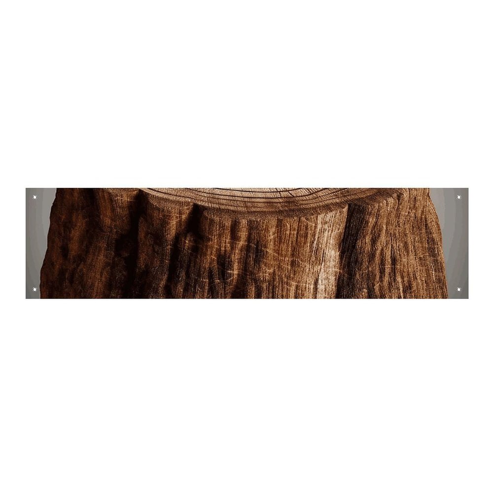 Stump of Oak Tree Banners And Signs Party Backdrops Wall Hanging Flags Photo Text Background Large Party Banner with 4 Holes Wall Decor for Indoor Outdoor Display 11.8 x 47.2 in