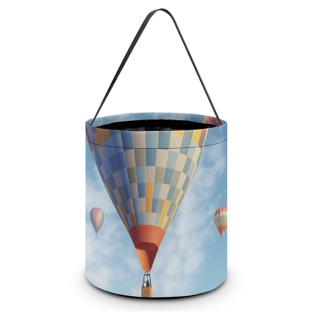LFDSPYJE Halloween Trick Or Treat Bag Hot Air Balloon Candy Bag Halloween Tote Bag Goody Bucket Reusable Grocery Bags for Halloween Party Favor Supplies 7.9x7.9x8.3 Inch
