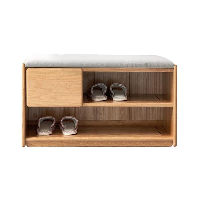 CMYCYDDPLY Shoe Bench, 2-Tier Shoe Rack, with Drawer, Shoe Organizer Storage Bench for Entryway, Living Room(60cm)